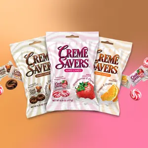 Creme Savers Hard Candy 6.25oz – Classic Strawberry, Orange & Chocolate Caramel | 1, 3, 12-Pack & Variety