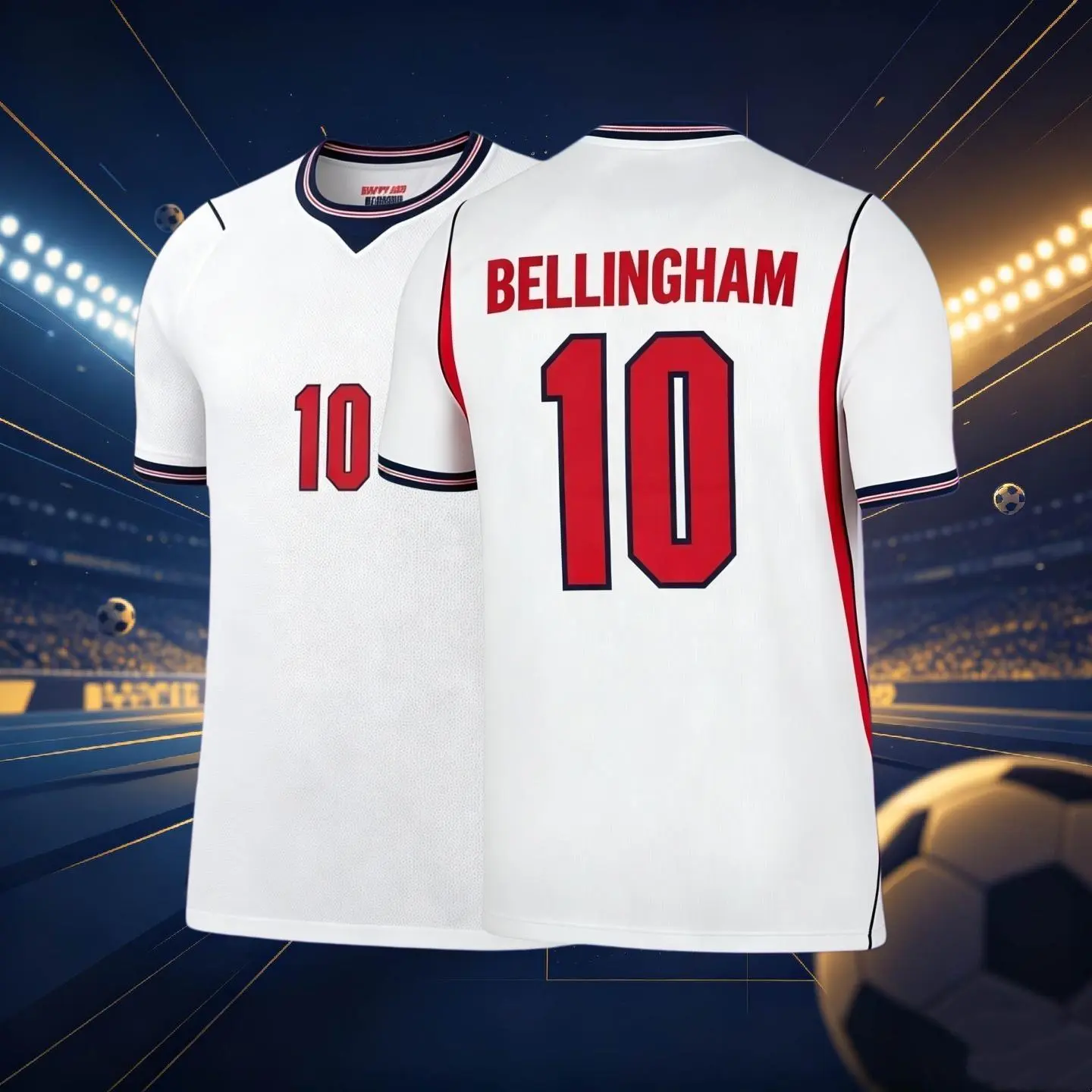 2026 England Home No. 10 Bellingham Short-Sleeve Soccer Jersey