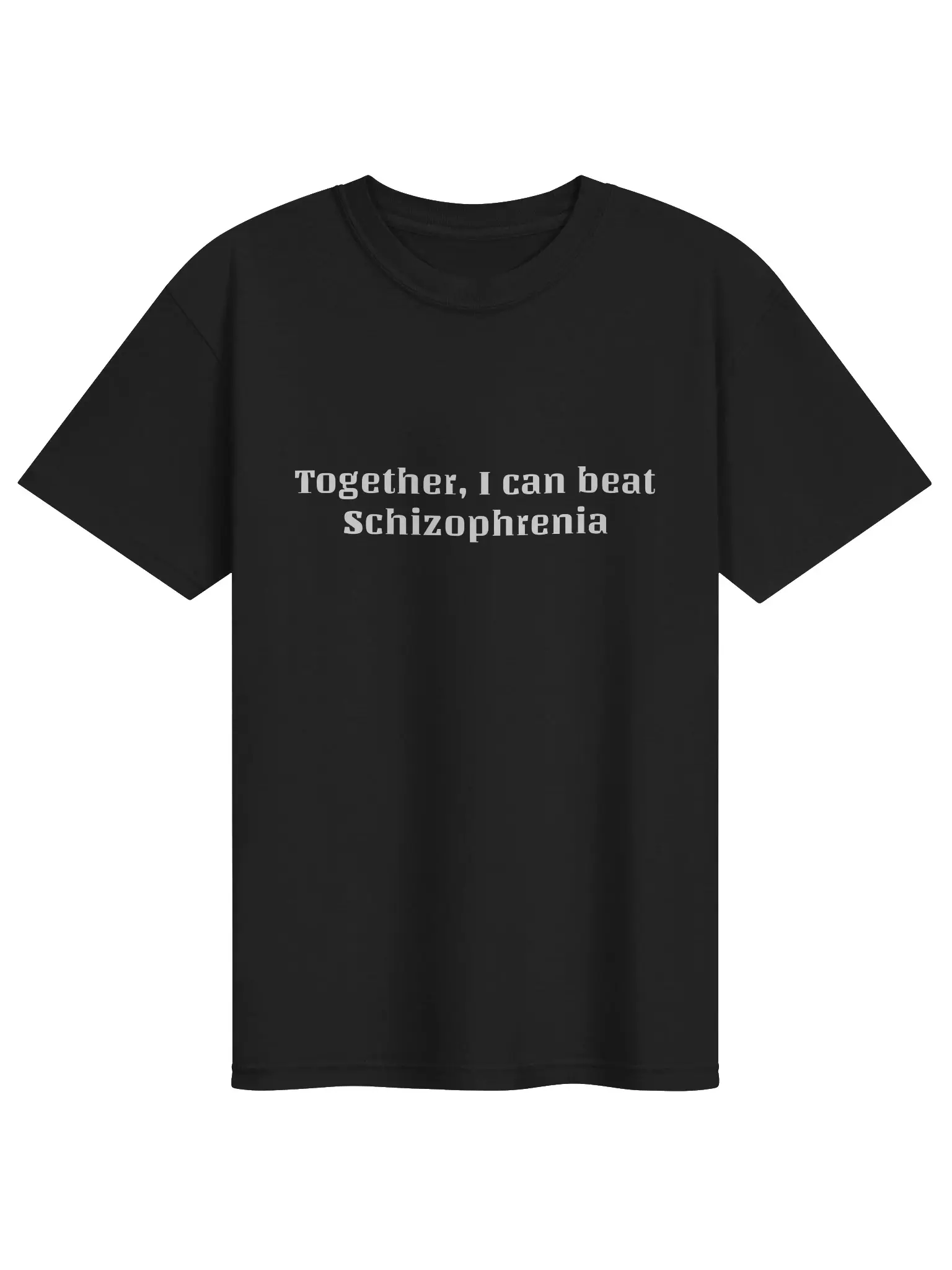 Men's "Together, I Can Beat Schizophrenia" Graphic Tee, Casual Everyday Men's Top Shirt
