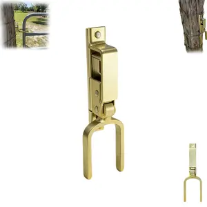 Instant locking latch - Heavy-duty one-handed latch, suitable for farms, ranches and backyards. Automatic spring lock stainless steel, easy to install on wooden, metal and pipe doors. Quick and safe spring, suitable for use on sunny and rainy days