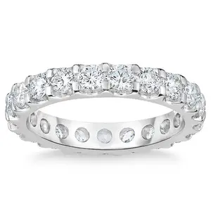 2 Ct Moissanite Eternity Ring Womens Wedding Band 14k White Gold
