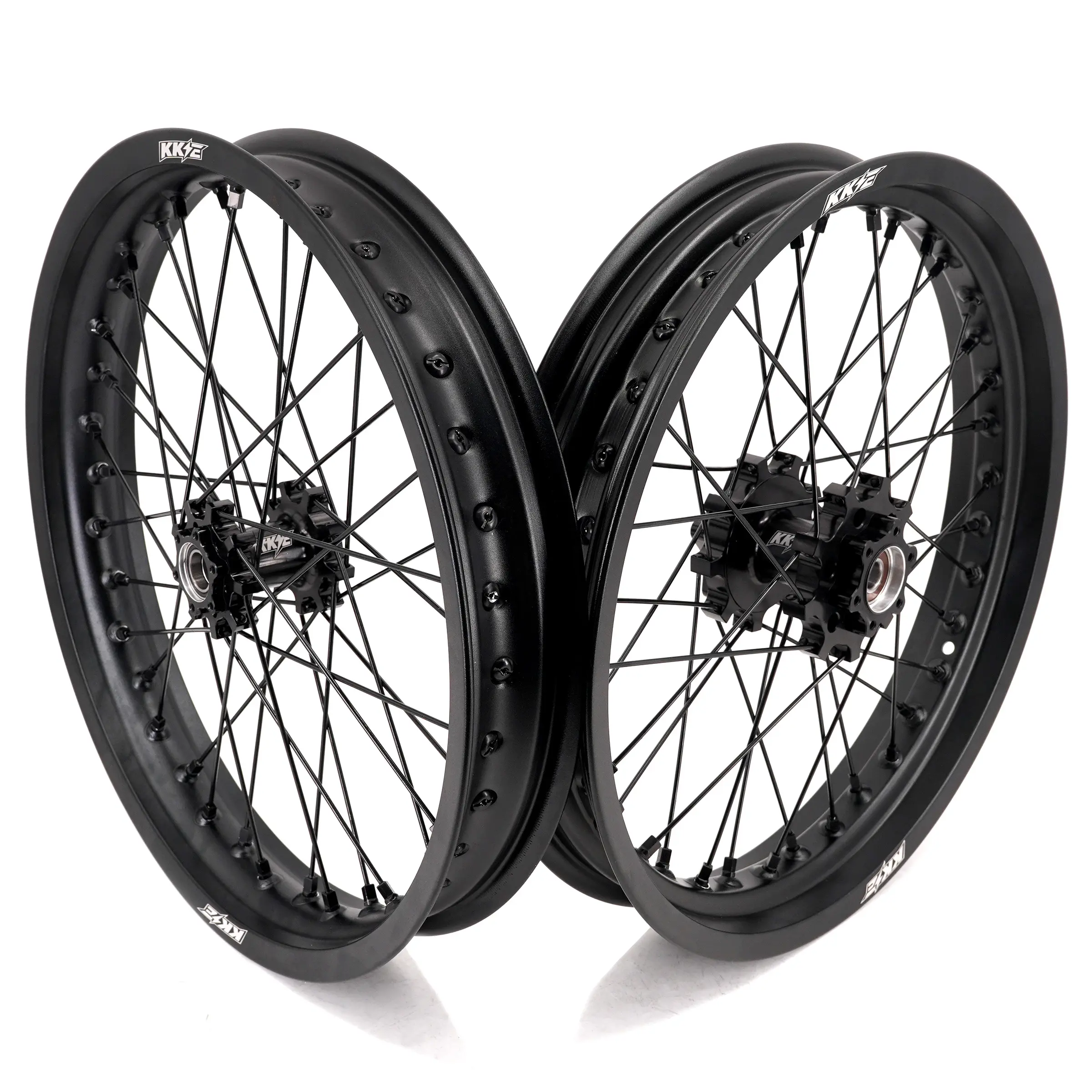 KKE 2.15*17in & 2.5*17 Wheels Rims, 6082-T6 & 7050-T6 Aluminum CNC Made, Gloss Black, 12-Month Coverage for SurRon Light Bee-X 2019-2024 Electric Dirtbike, 12 Months, 6082-T6 Aluminum Cnc