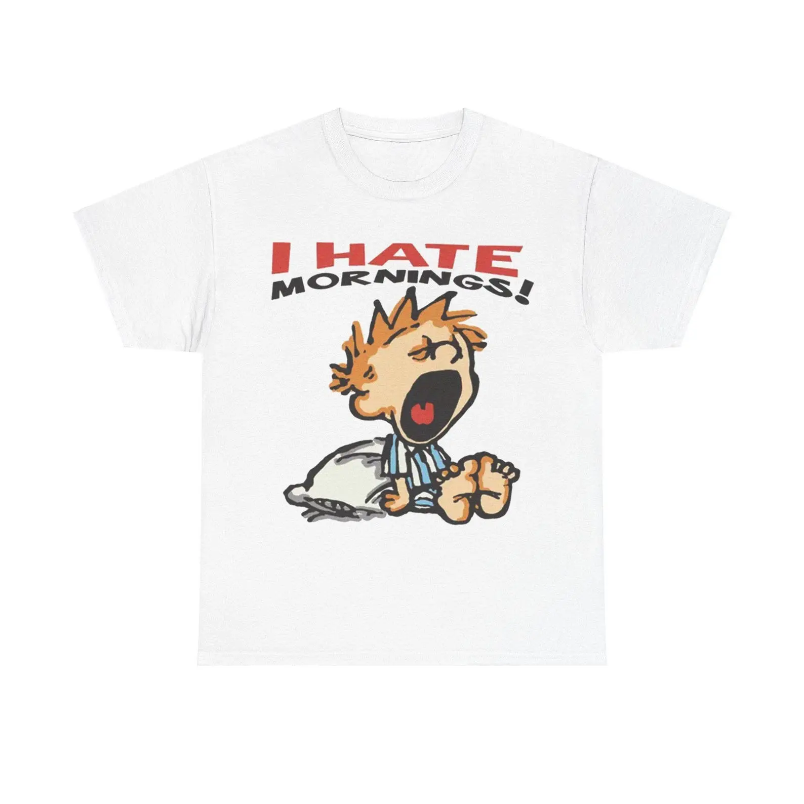 Oversized Vintage I Hate Mornings Tshirt, Retro Cartoon Tshirt, Baggy Fit Graphic Tee, Vintage Tshirt, Trendy Tshirt, Y2K, Vintage 90s Tee