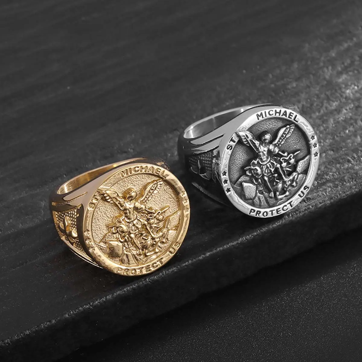 Hip-hop  finger Archangel exorcism retro personality fashion men's ring
