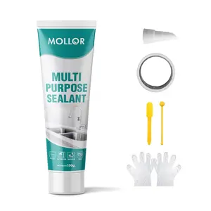 White Silicone Caulk for Bathroom & Kitchen,Waterproof Silicone Sealant for Shower, Countertops, Easy to Use with Tool, Stronger Adhesion, Shrink & Crack Proof, Long-Lasting (5.29oz White)
