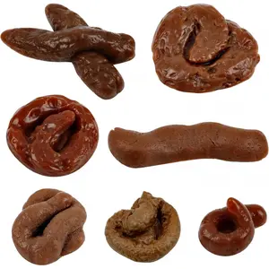 7-Piece Realistic Fake Poo Novelty Toys, Lifelike Turd Prank Gags & Practical Jokes for April Fools' Day Party Supplies