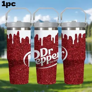 1pc 30oz Dr Pepper,Insulated Water Bottle Hydration Tumbler A Chic Aesthetic And Sturdy Minimalist Travel Flask Suitable for The Gym, Workplace, Outdoor Picnics, Gatherings,Can only be washed by hand Insulated Travel Drinkware