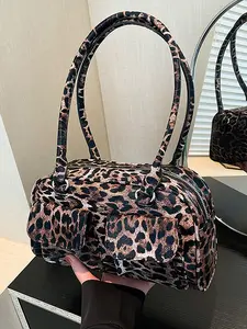 Women's Elegant Leopard Print Crossbody Bag, Fashionable Chain Strap Shoulder Bag for Daily Used, Casual Trendy Versatile High-quality Daily Commuting Bag, Valentine's Day, Gift, Crossbody Purses