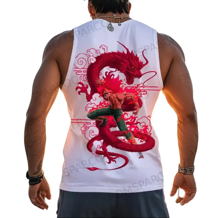 Might Guy activates the Eight Inner Gates. Casual anime print gym Tank Top