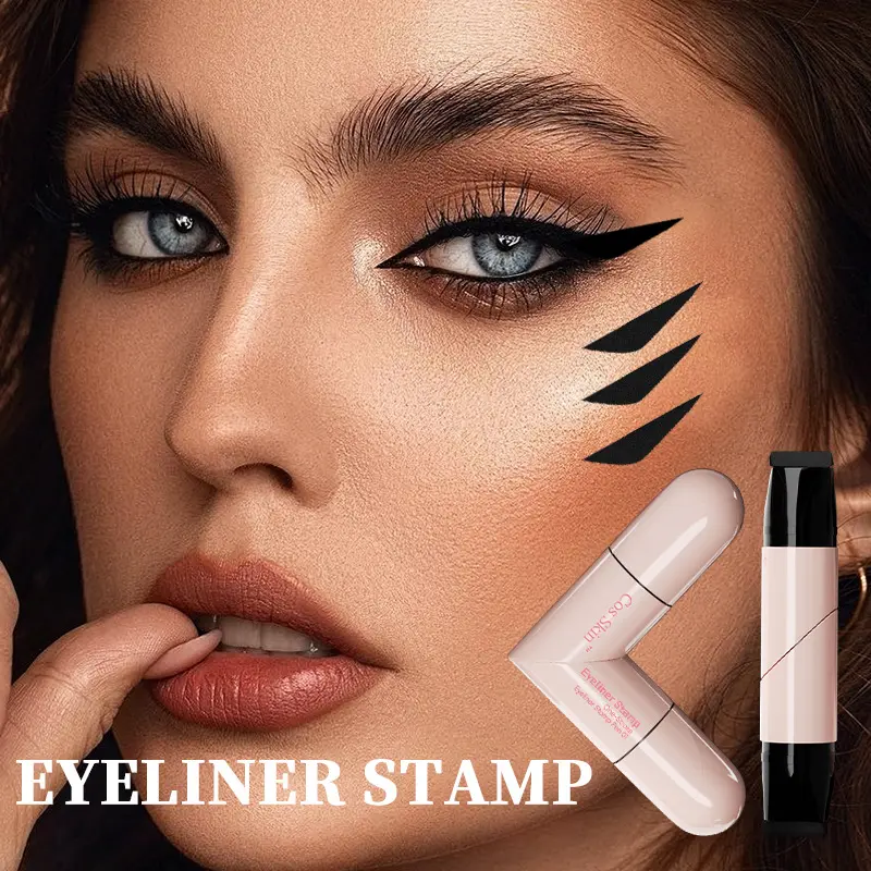Double-Ended Stamp Eyeliner Pen, Wing Eyeliner, Longwear Eye Liner, Waterproof Long-Lasting, Beginner-Friendly Makeup Tool, No Smudging, Left & Right Eye Design, Eye Makeup Product