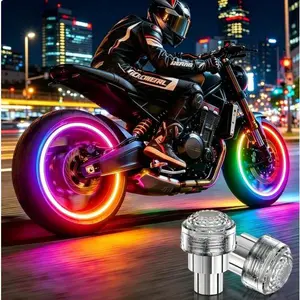 【2026 NEW】RGB LED Tire Lights, Cool Neon Valve Cap Glow for Boys & Men, Universal Wheel Lights for Motorcycles & Cars, Perfect Birthday Gift/Father's Day Gift, Vibrant Night Glow Gear