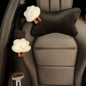 Styling Cute Cartoon Cloud Car Interior Accessories Soft Plush Car Neck Pillow Bone-Shaped Vehicle Headrest Waist Seat Cushion
