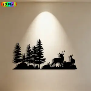 1pc Deer & Pine Tree Metal Wall Art, Majestic Deer & Pine Tree Statue Mural, Ideal Gift for Christmas, New Year, Nature Decor Enthusiasts, Weather-Resistant Metal Wall Decor Wall Sculptures, Perfect for Outdoor Garden Wall & Fence, Nature Enthusiasts