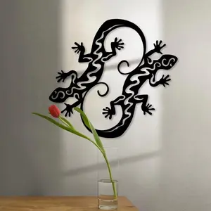 1PC Gecko Iron Indoor Outdoor Craftwork, Interior Decoration, Ideal for Living Room Bedroom, Hallway, Outdoor Wall Decoration