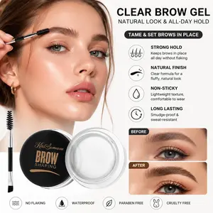 Three-dimensional shaping brow gel, long-lasting waterproof color-setting eyebrow mascara, fast-drying eyebrow setting cream, wild eyebrow non-fading dye cream, suitable for use in various seasonal makeup looks