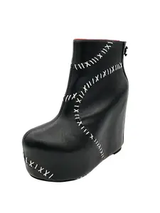 Contrast Stitches Wedge Boot CHARLA TEDRICK