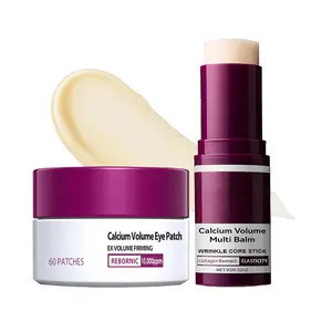 Eye Care Duo – Calcium Multi Balm Stick + Hydrogel Under Eye Patches 60ea (30 Pairs), Hydrating & Smoothing Eyes Treatment, Gentle on Skin, Travel-Friendly