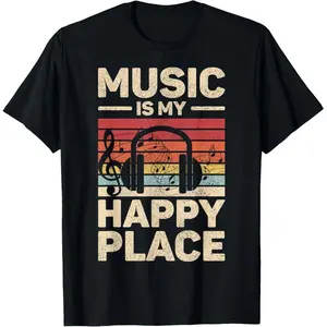 Is My Happy Place Musician Outfit EDM Music Lovers DJ T-Shirt