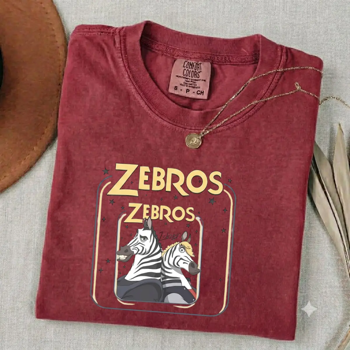 Vintage Retro Cartoon Zebra Shirt – Comfort Colors Crimson Graphic Tee, Aesthetic Animated Animal Streetwear Cool Besties Casual Top