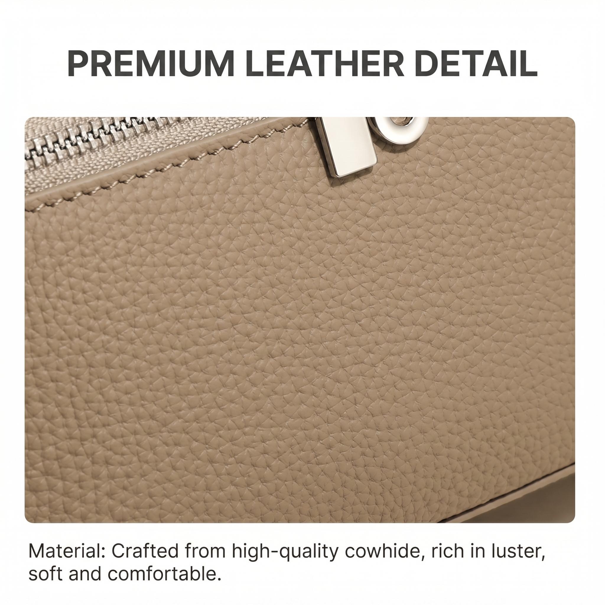 Chic Top-grain Cowhide Vanity Case Bag Women's Structured Pebbled Mini Crossbody Handbag