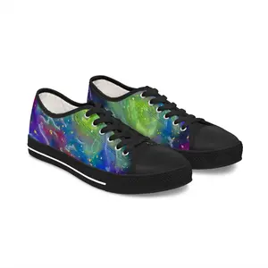 Women's Galaxy Art Low Top Sneakers — Colorful Nebula Canvas Shoes
