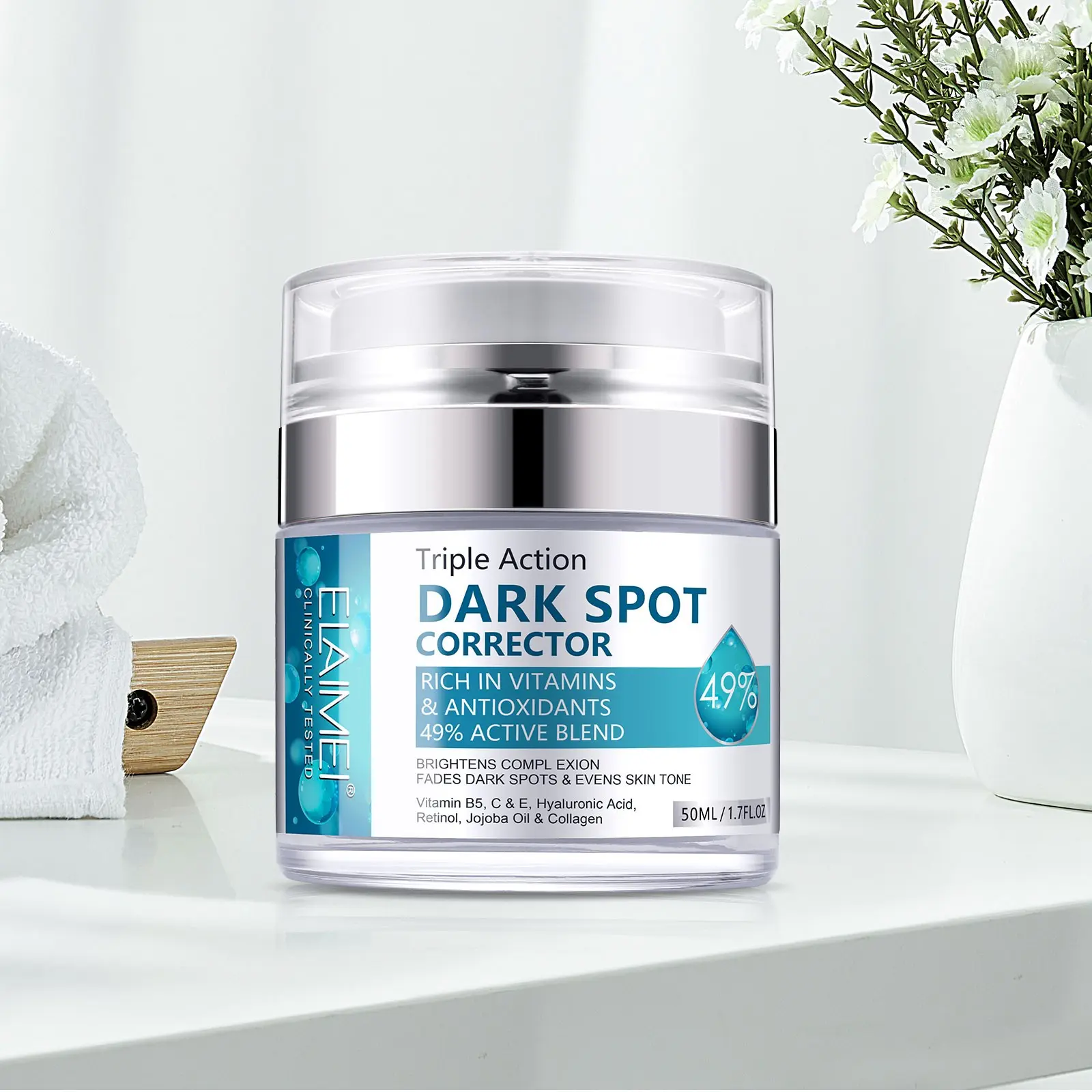 Elaimei Spot Corrector Cream 50ML, Fade Dark Spots, Moisturize and Brighten, Even Skin Tone, Facial Care, Press-Down Formula