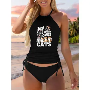 Cat Lover Just A Girl Who Loves Cats Two Piece Swimsuit