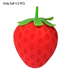 1/2 PCS Anxiety Squishies, Fidget Cube Stress Relief, Squeezable Toy Fruit Ball Realistic Strawberry Model, Party Favor Favor Gifts, Slow Rise Pressure Release Toy Adults And Kids