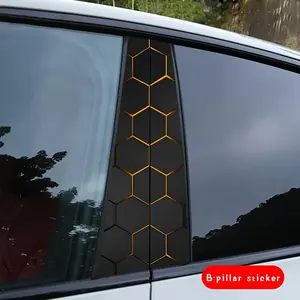 Honeycomb Pattern Car Window Sticker, Self Adhesive Car Window Decal, Car Exterior Decoration Accessories for Car Glass & metallic Surface