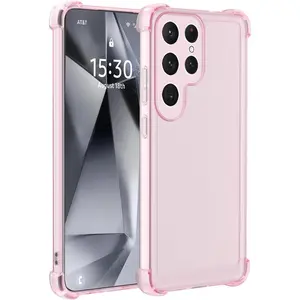 Strong Shockproof Silicone Soft Case For Samsung Galaxy S25 S24 S23 S21 FE S22 Ultra Candy Color Matte Clear Cover S25Edge Shell
