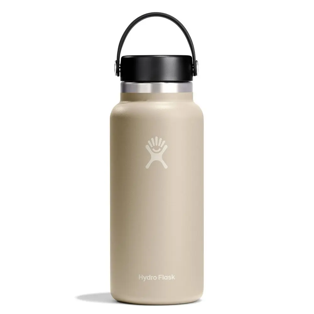 Hydro Flask 32oz Wide Mouth Stainless Steel Water Bottle - Oat, Reusable, Double-Wall BPA-Free Leakproof Vacuum-Insulated, with Lid