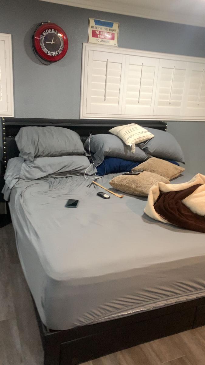 Item: Black PU, King