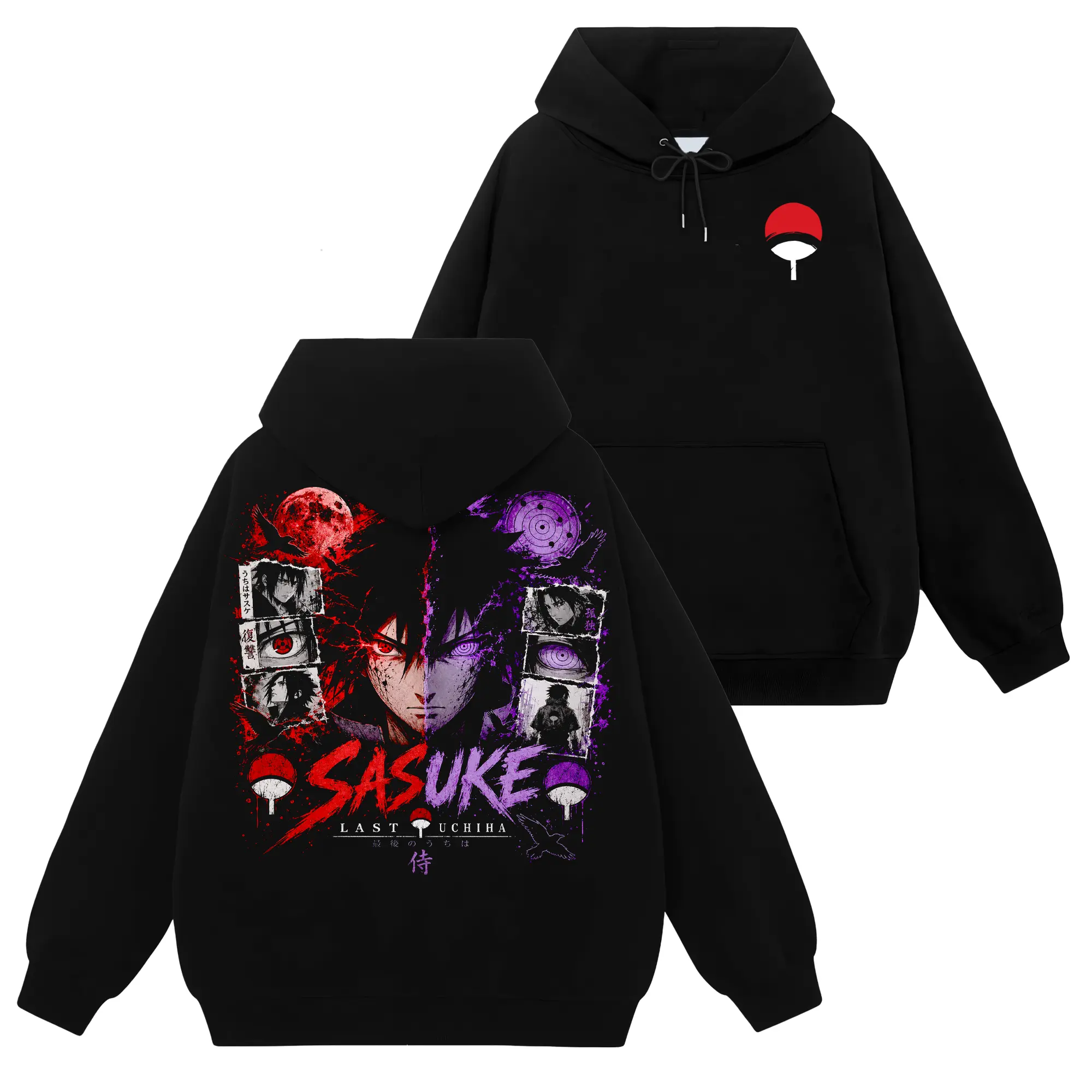 [Uchiha Fashion] Limited Sasuke Uchiha Sharingan Rinnegan - Naruto Shippuden #122 Hoodie T-Shirt Sweatshirt, Retro Vintage Unisex Graphic 90s Cotton, Gift For Wibu, Anime Manga Y2K Streetwear Minimalist