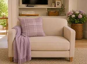 The Plaid Edit Mauve Faux Suede Pillow