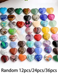 Heart Shape Crystal and Turquoise Mix Kit, DIY Jewelry Accessories, Christmas Gift for Friends and Family, Yoga Meditation, Multicolor Hearts, DIY Beads