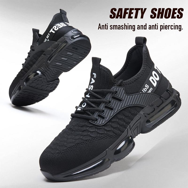 Hot seller for 2026! Men’s ultra-light steel toe safety shoes—impact resistant and puncture-resistant, breathable so feet don’t get stuffy, non-slip even in rain—an essential for work sites!
