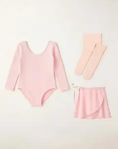 Girls Ballet Leotard Starter Kit (Long Sleeves Leotard & Tie Chiffon Skirt & Tights) Girls Ballet Leotard Starter Kit (Long Sleeves Leotard & Tie Chiffon Skirt & Tights)
