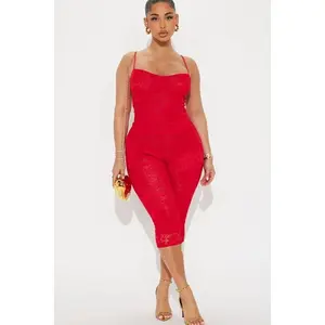 Victoria Lace Capri Set - Red W