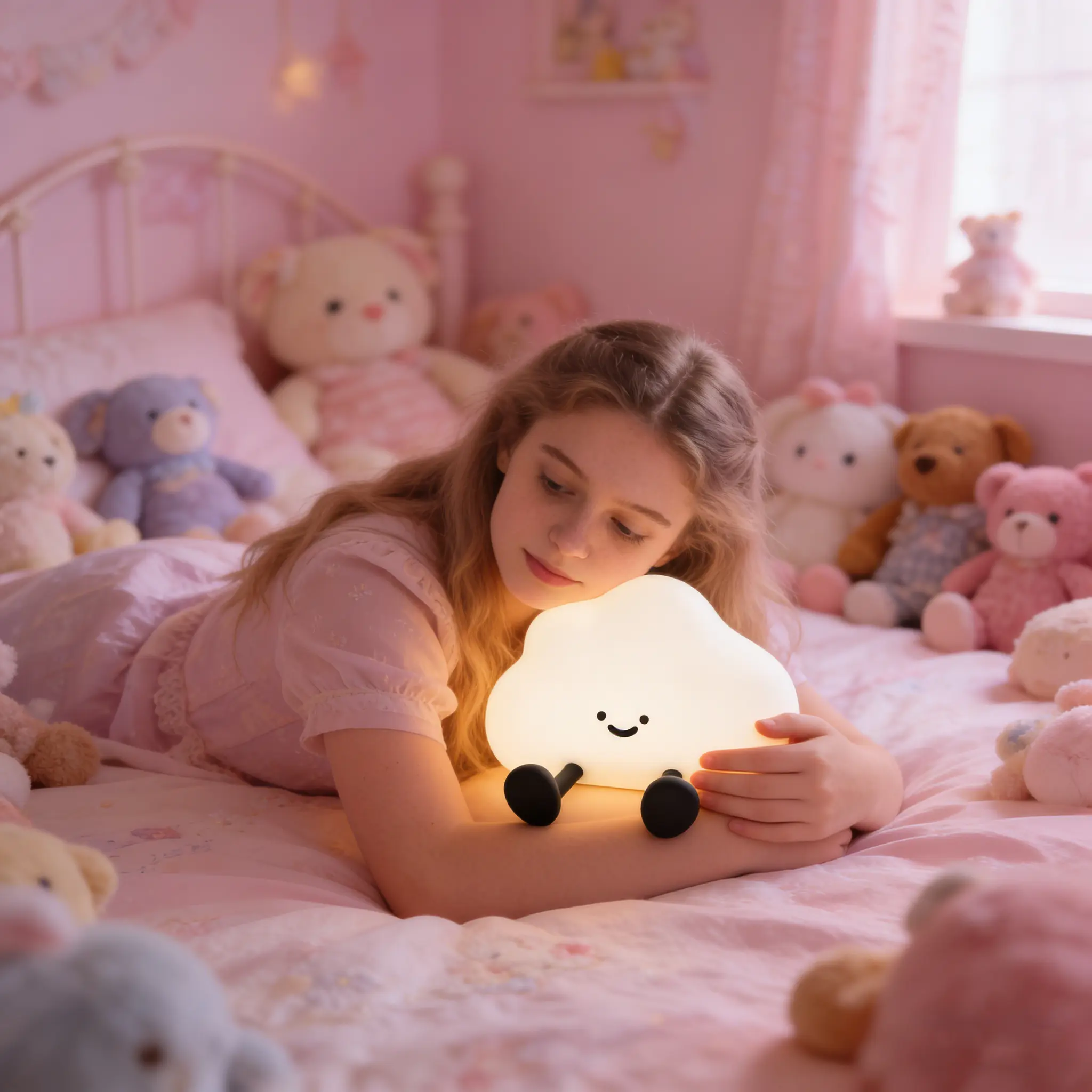 Cloud Night Light, Cute Silicone Nightlight for Baby Toddler, Rechargeable LED Nursery Lamp with Timer, 3 Level Dimmable Soft Squishy Night Lamp Gift for Bedroom Kids Room Decor