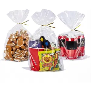 50 CT 9x14 Inch Clear Flat Cellophane  Bags with 6"  Twist Ties, Cello Packaging for Goodies, Decorations, and Wedding  Wrapping