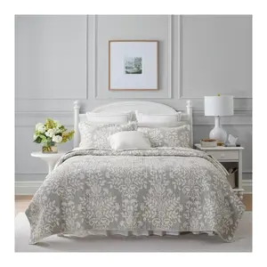 Laura Ashley Rowland Grey King Quilt-Sham Set