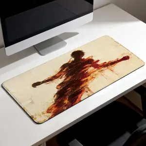 LIVEKEY XXL Custom-Shaped Gaming Mouse Pad, Non-Slip Base, Stitched Edge, 31.5x15.75in Ergonomic Smooth Control Desk Mat for PC/Laptop, Premium Abstract Artistic Figure Design, Custom-Shaped Mouse Pads