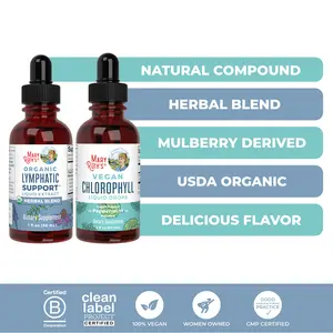 MaryRuth's Lymphatic Support + Liquid Chlorophyll Bundle - Liquid Chlorophyll Drops 2 oz - Organic Lymphatic Support Herbal Blend 1 oz
