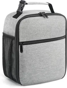 Lunch Bag for Men/Women, Reusable Lunchbox for Adult, Small Insulated Lunch box, Lunch Tote Bag for Office, Work, Picnic - Grey