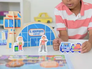 ¡Hola, Aeropuerto! Hello, Airport! - Includes Bilingual Book, Cards, Dry Erase Activity Book, Marker, and More | Interactive Learning Activities Spanish and English Educational Resources For Kids