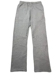 Relaxed Sweatpants Dark Grey - Uncuffed Fleece Elastic Bottom Sweatpants with Pockets, Relaxed Fit, Moisture Wicking, Breathable