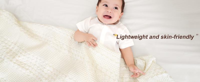 PHF 100% Cotton Weave Waffle Blanket & PHF Truly Velvet Fitted Sheet, Bedding Set for Winter