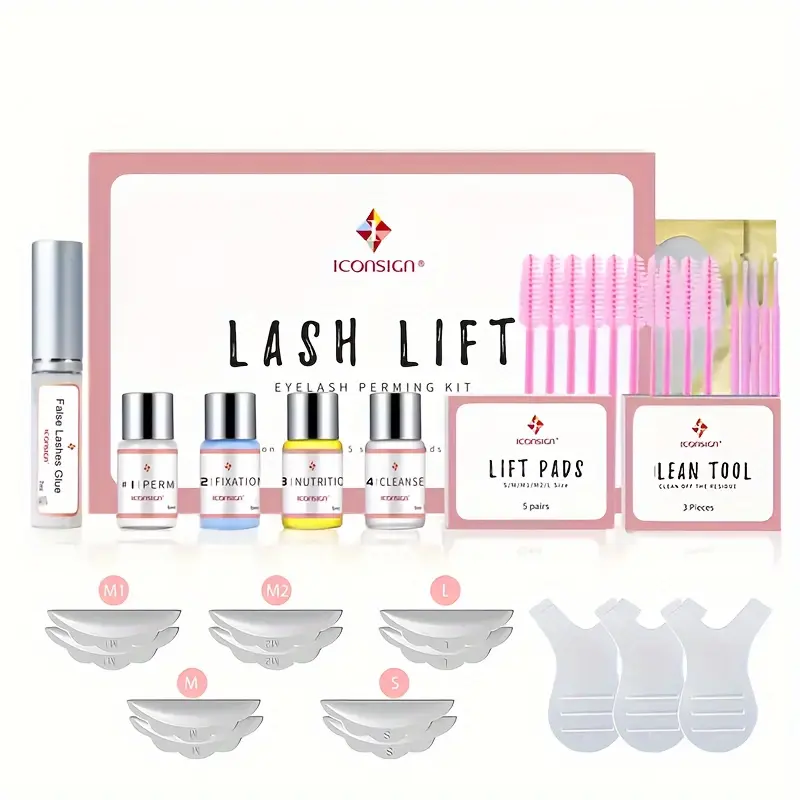 Eyebrow Perming & Eyelash Lifting Kit, Multi-functional Eyelash Curling, 1 Set DIY Eyelash Perm Kit, Long-lasting Eyelash Lift and Perm Kit, Eyelash Fixer