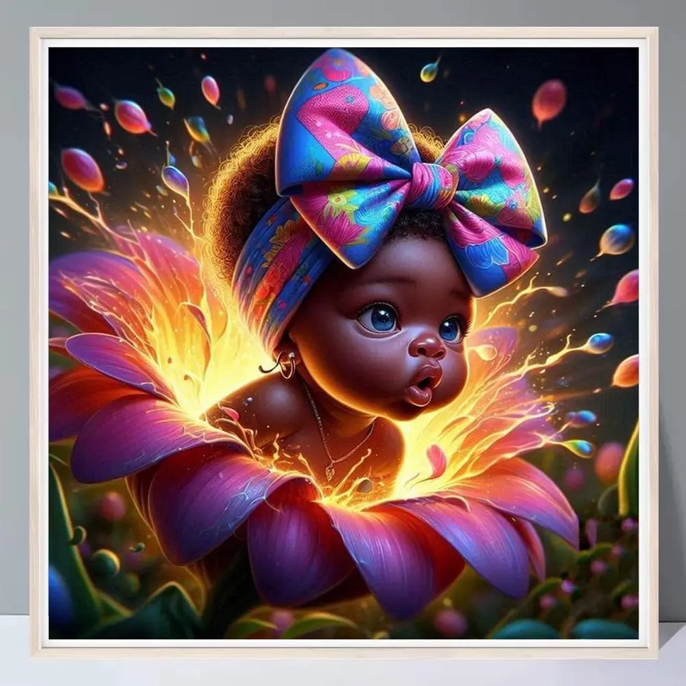 Flower Pattern Diamond Arts Colorful Painting Kit without Frame, DIY 5D Diamond Arts Colorful Painting Kit, Wall Art Decor for Home