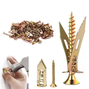 Expansion Screw Sleeve - 50 Set Hammer Driver Anchor with Screw Nail-in Drywall Plaster Fixing Expansion Anchor Bolt (50)